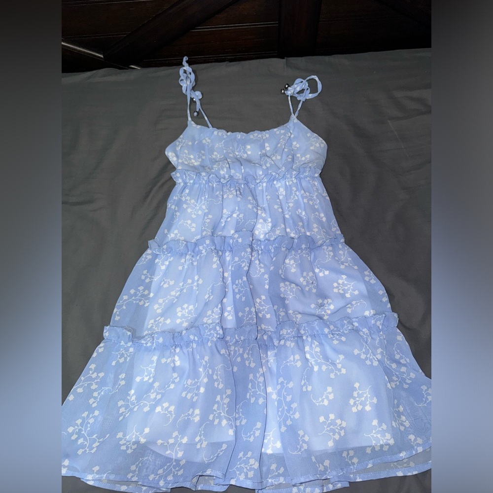 Spring Blue flower dress